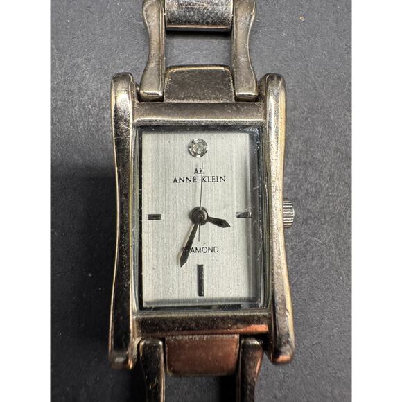Anne Klein Women's Diamond Rectangular Silver Tone Sleek Bracelet Watch 10/7159 - Picture 1 of 10